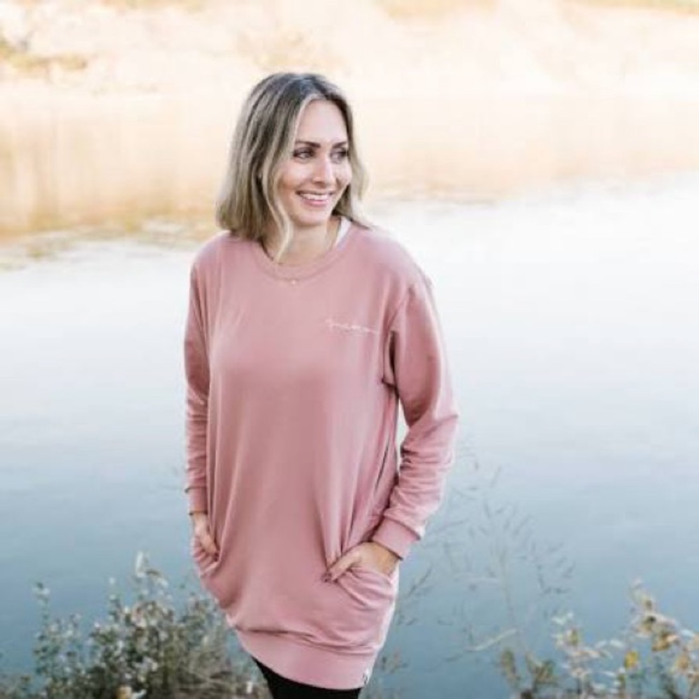 Mama Crew Neck Tunic Sweater